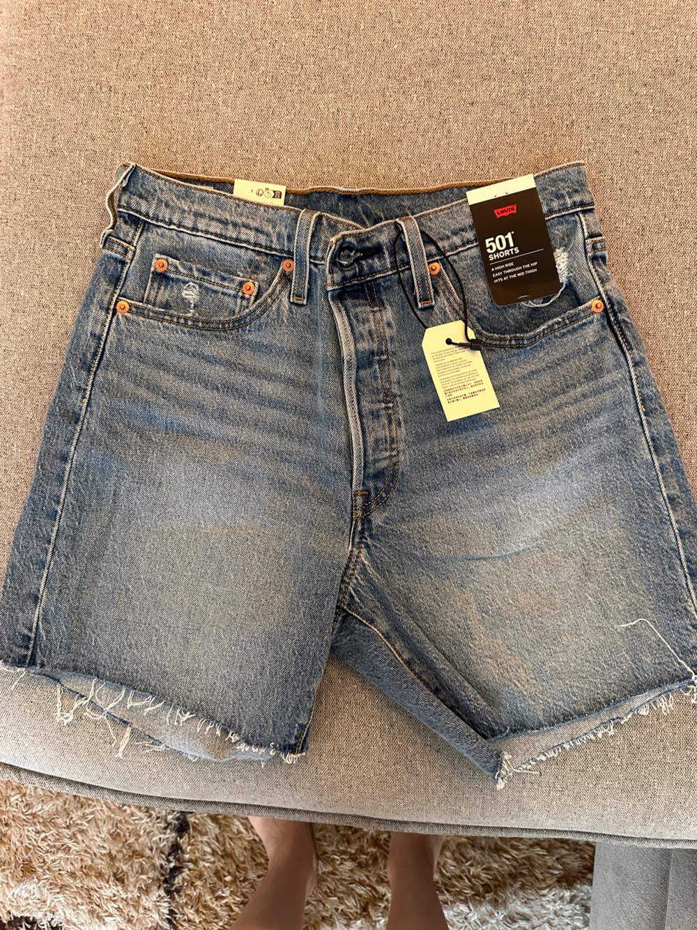 Levi's Women's Light Blue Boyfriend Jeans Shorts